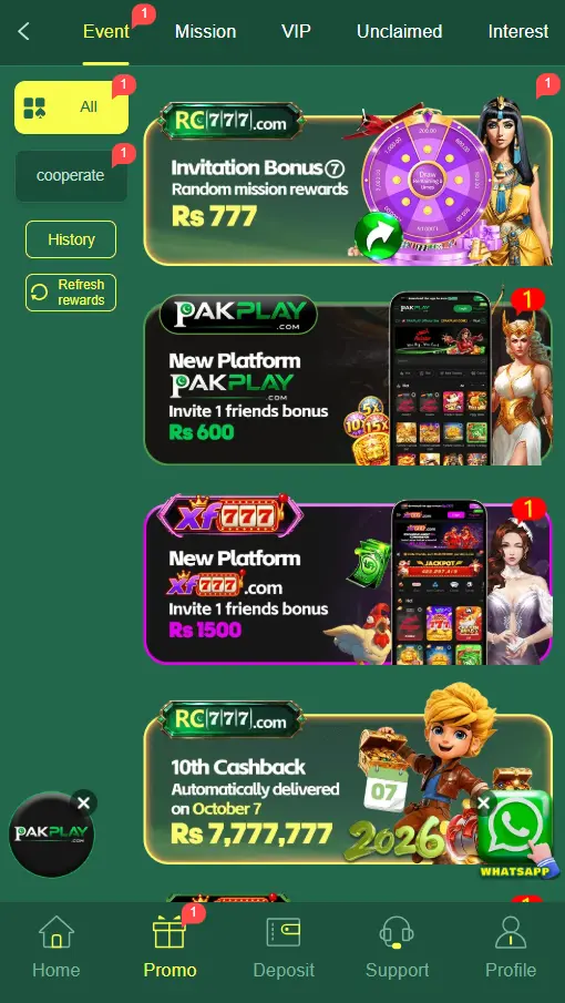 RC777 game Bonuses