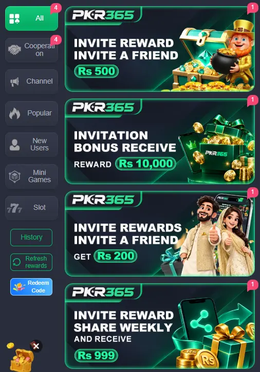 PKR365 Game Bonuses