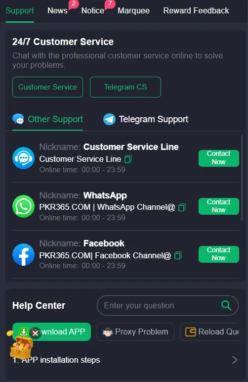 PKR365 Game Customer Support